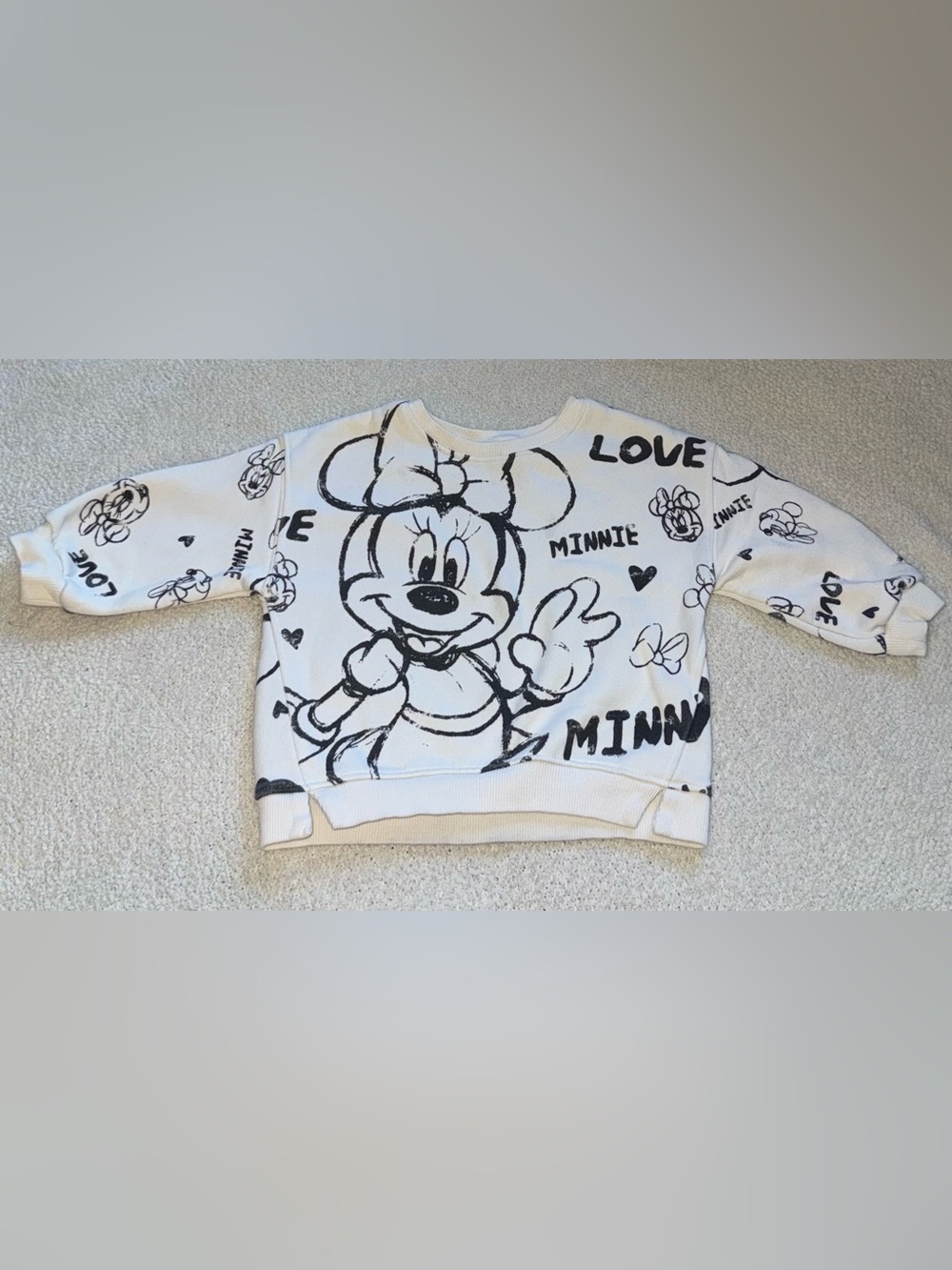 Zara Disney Minnie Mouse Sweatshirt Girls 2-3Y 98cm